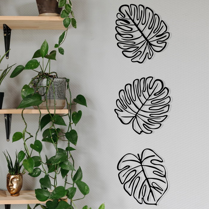 Wallity Tropical Escultura de pared metálica negra Wallity Tropical Escultura de pared metálica negra